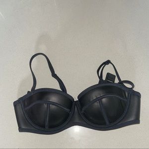 Triangle Black leather like Swimsuite